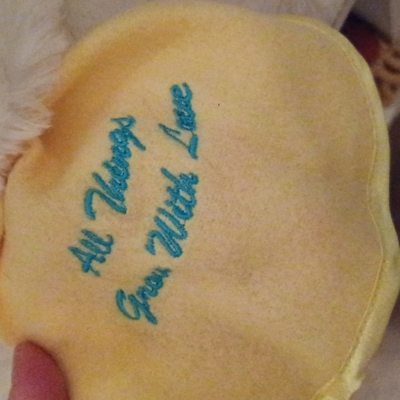 🌺 Talking White Plush Bear with Yellow Blanket - Picture 7 of 8